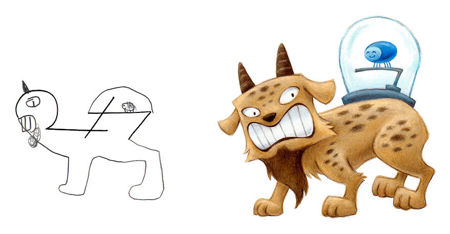 Illustrator Remakes Children's Drawings And The Result Is Spectacular