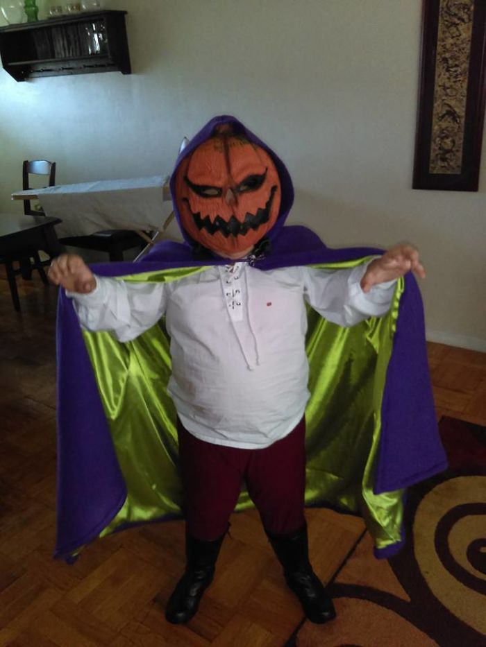 My 7yo Grandson Was The Headless Horseman From Scooby Doo