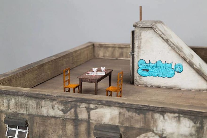 Amazing Miniatures Depicting Hong Kong Urban Life By Joshua Smith, Miniature Sculpture & Stencil Artist