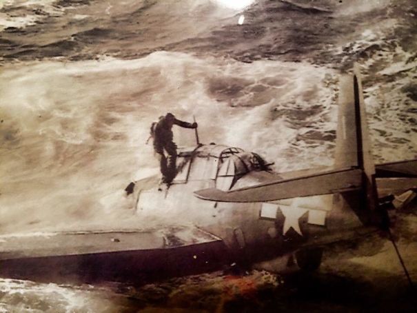 Photo Of My Grandfather Exiting His Plane After Getting Shot Down
