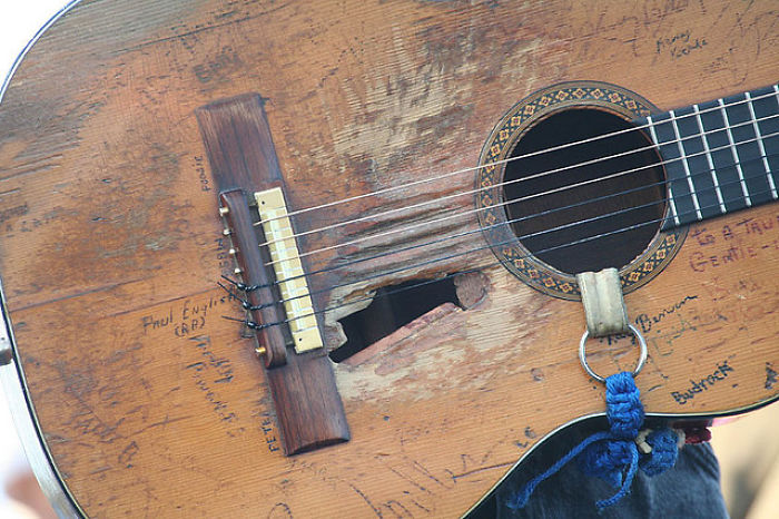 Willie Nelson's Guitar "Trigger" After About 45 Years Of Use