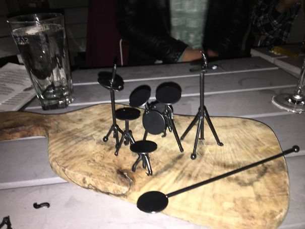 Drunk Me Made A Drum Kit Out Of Cocktail Stirrers Last Night