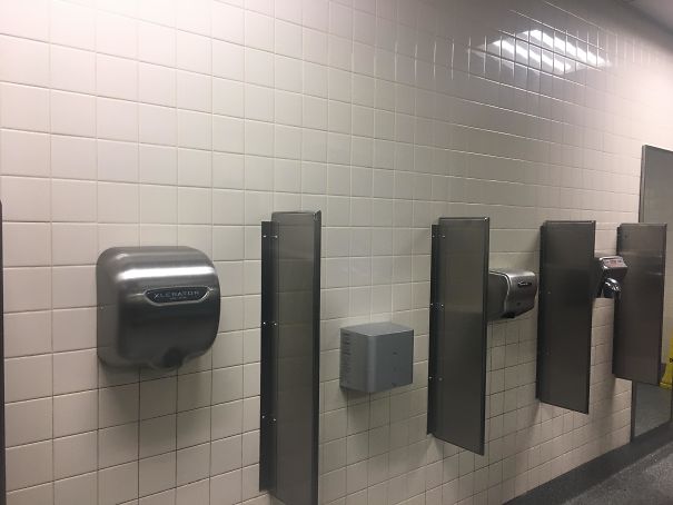 The Bathroom At PDX Airport Offers 4 Different Models Of Hand Dryer Side By Side