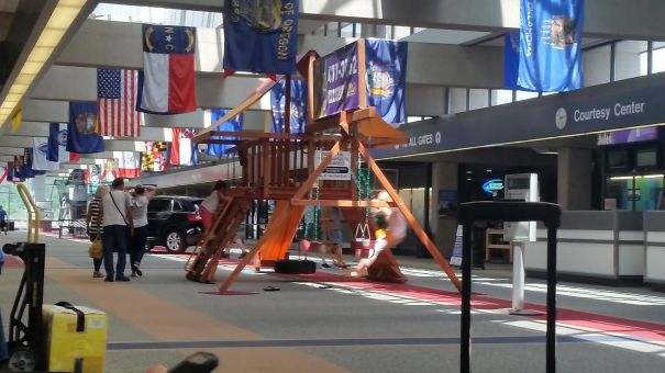 This Airport Has A Swingset