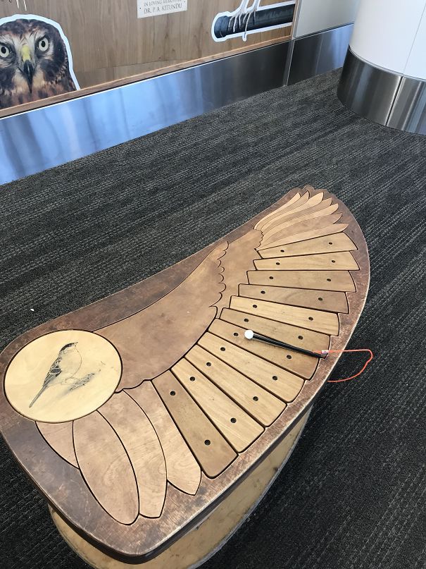 This Wing-Shaped Xylophone At The Airport