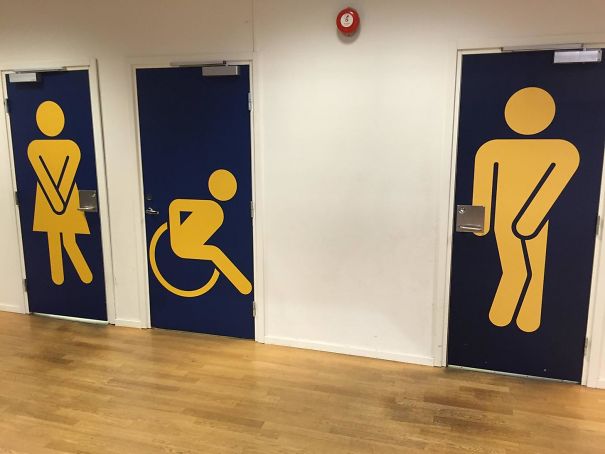 The Toilet Symbols At Bergen Airport, Norway Really Have To Go