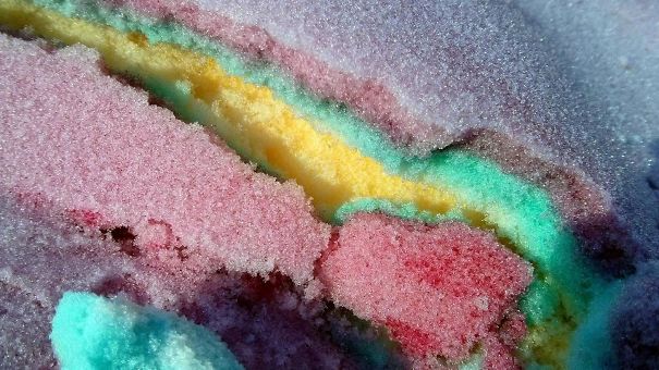 Colored Snow Looks Like Cake