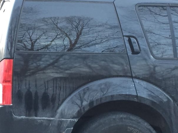 Strange Dirt Formation On My Car Looks Like People Hanging
