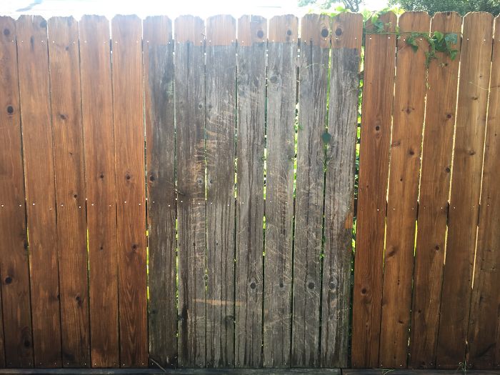 Wife Suggested I Power Wash The Fence. For Some Reason I Was Not Prepared For The Difference