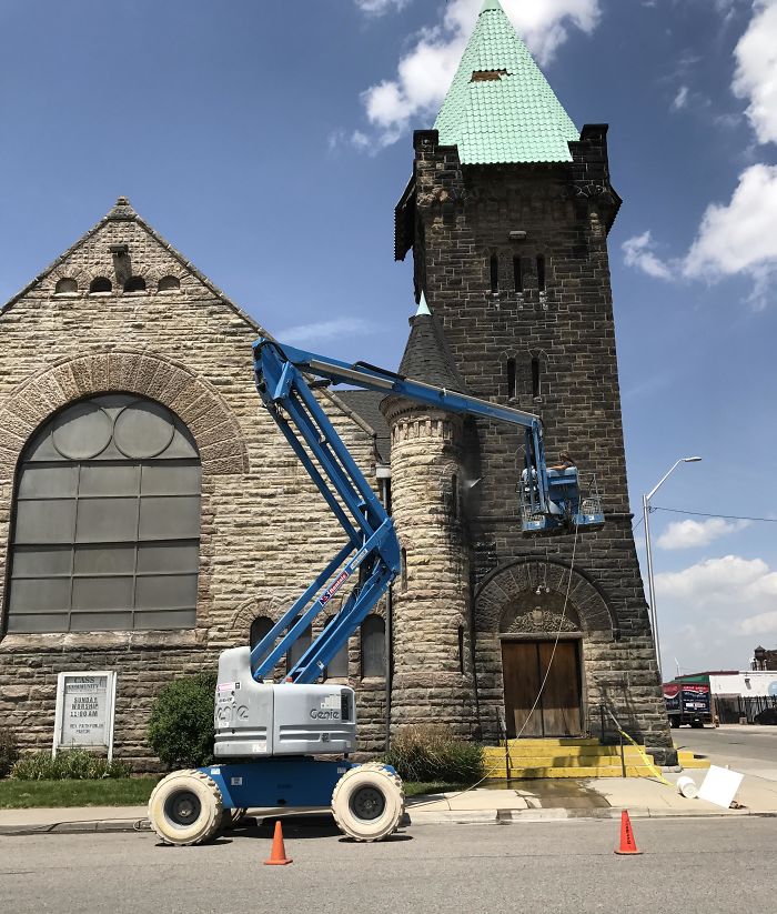 This Church In Detroit, Mi Hasn't Been Cleaned Since It Was Built 134 Years Ago. I Always Thought The Stone Was Black