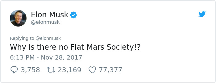 Elon Musk Destroys The 'Flat Earth Society' With A Single Question, And Their Reply Is The Pinnacle Of Irony