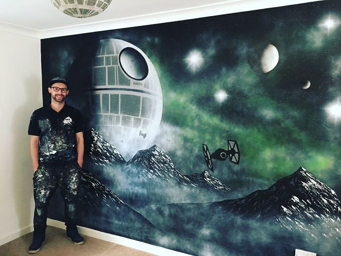 I Painted A Death Star Mural For A Child’s Bedroom