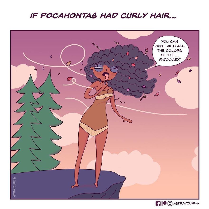 Illustrator Shows What Would Happen If Disney Princesses Had Curly Hair,  And The Consequences Are Hilarious | Bored Panda