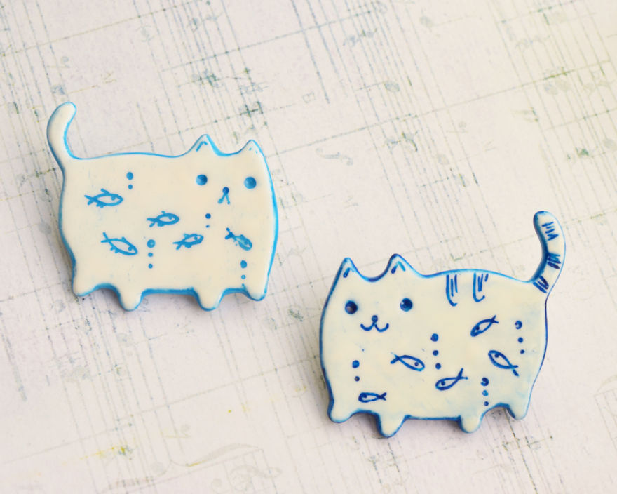 Cat Brooches