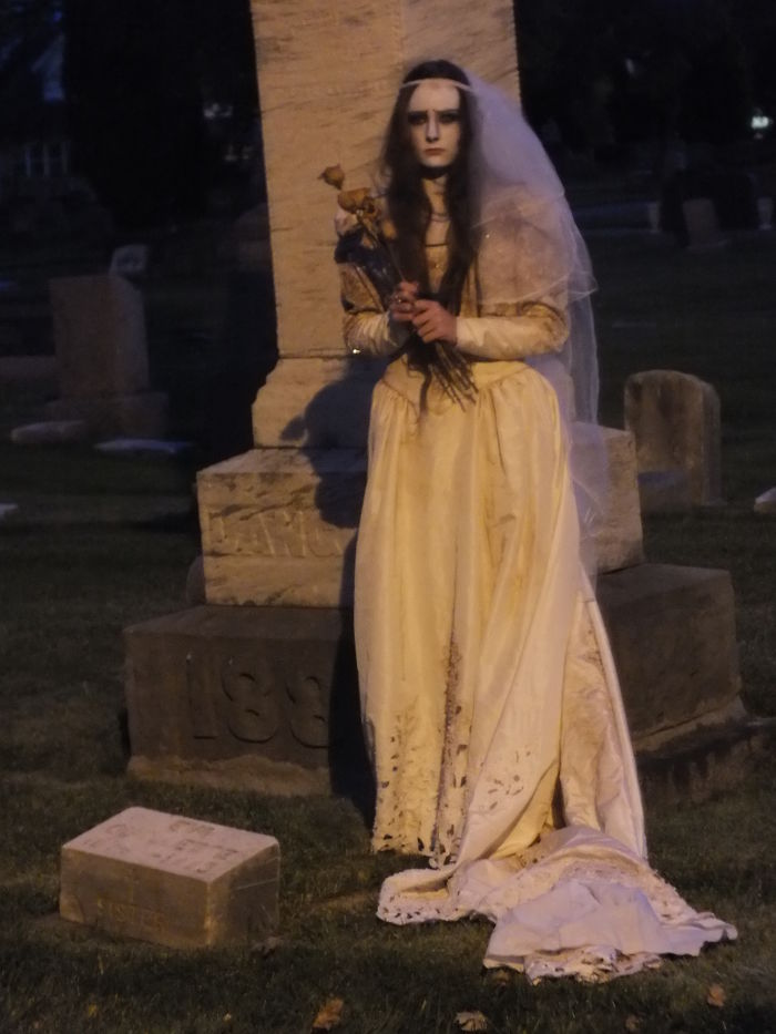 Corpse Bride In The Cemetery On Devils Night