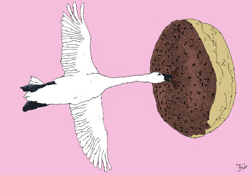 I Create Surreal Drawings That Combine Two Of My Favourite Things - Sweets And Animals