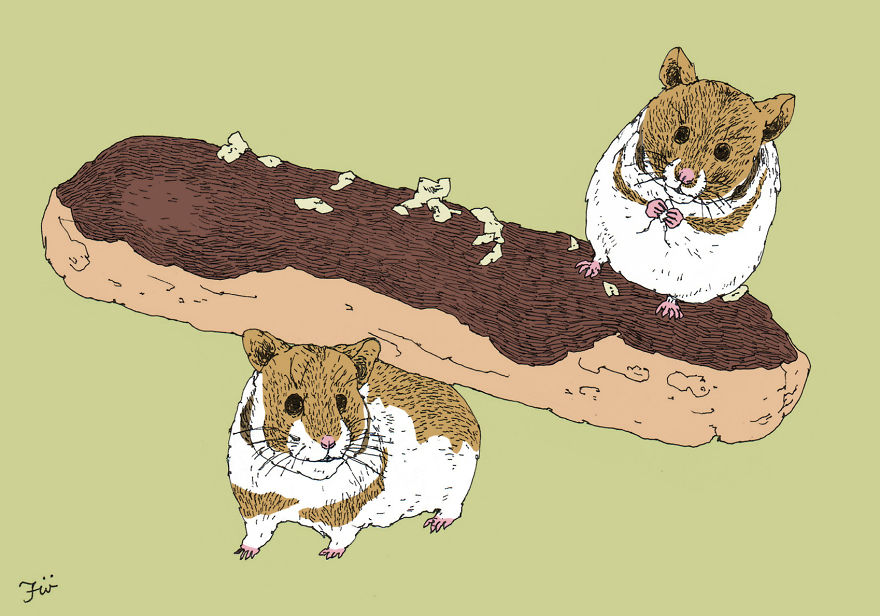 I Create Surreal Drawings That Combine Two Of My Favourite Things - Sweets And Animals