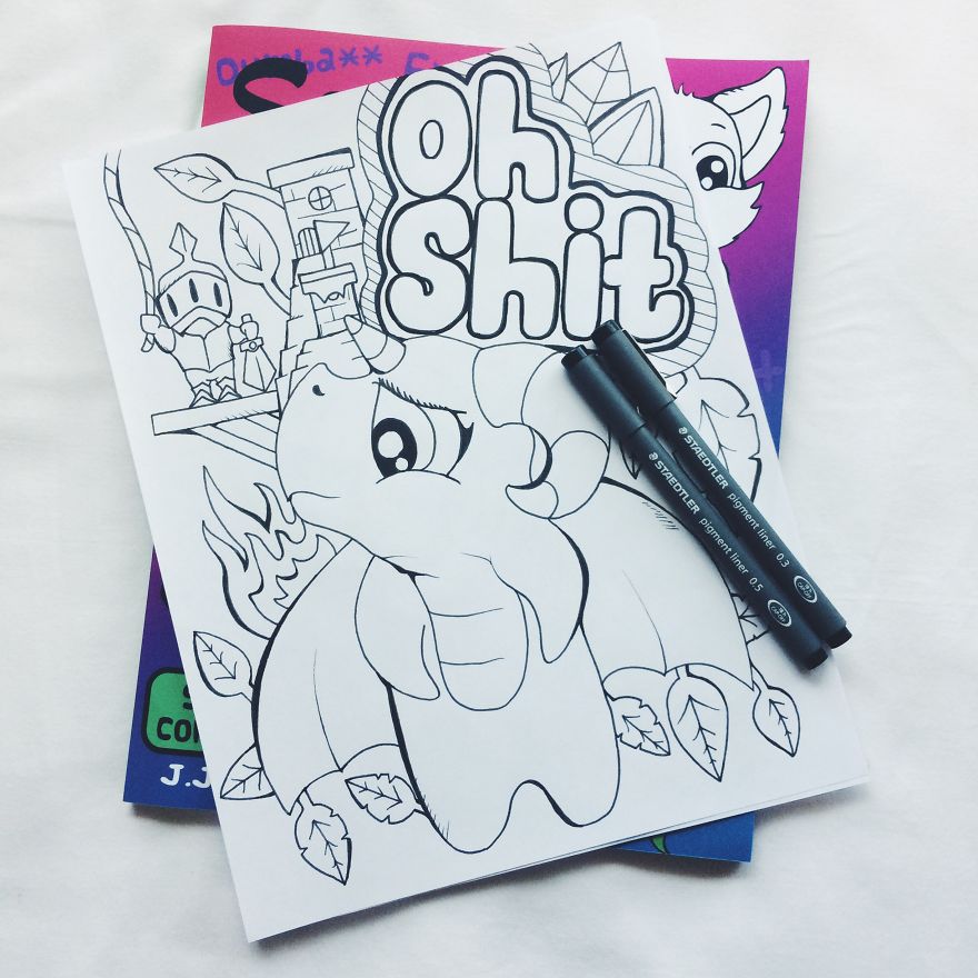 I Turned Swear Words Into Coloring Pages With Adorable Animals