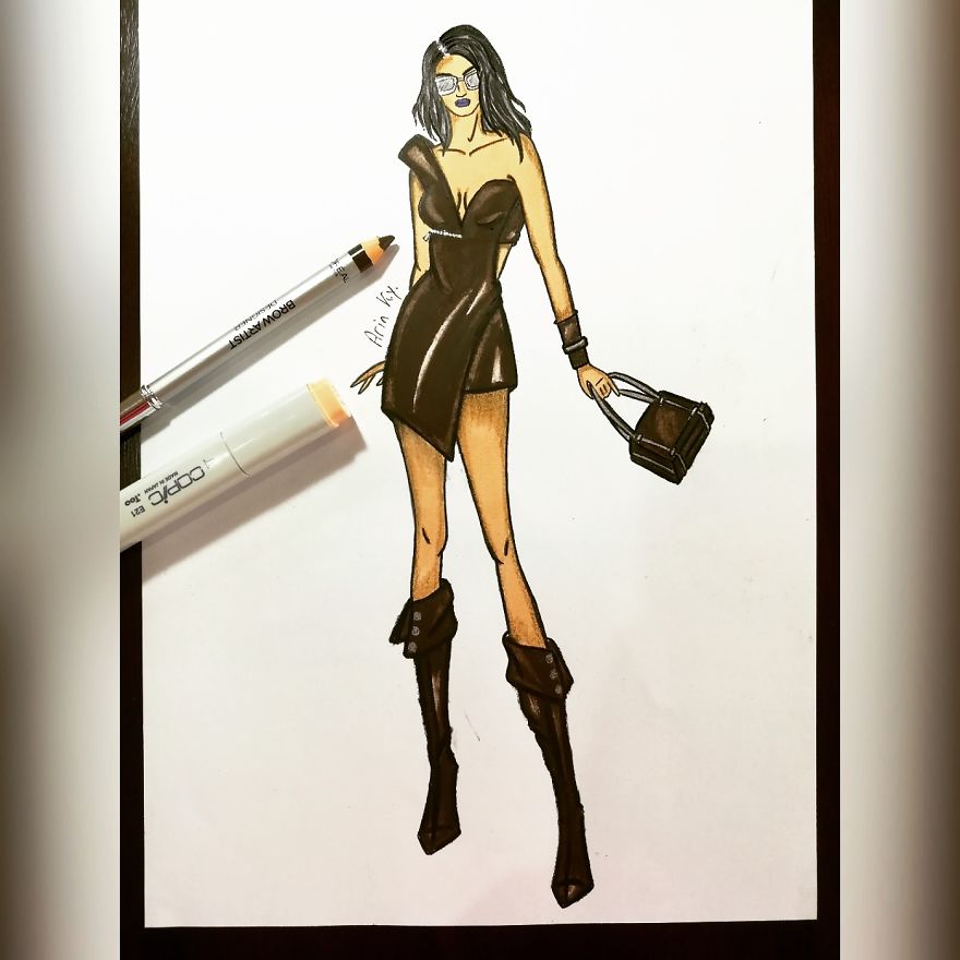 I Create Fashion Illustrations Using Cosmetics
