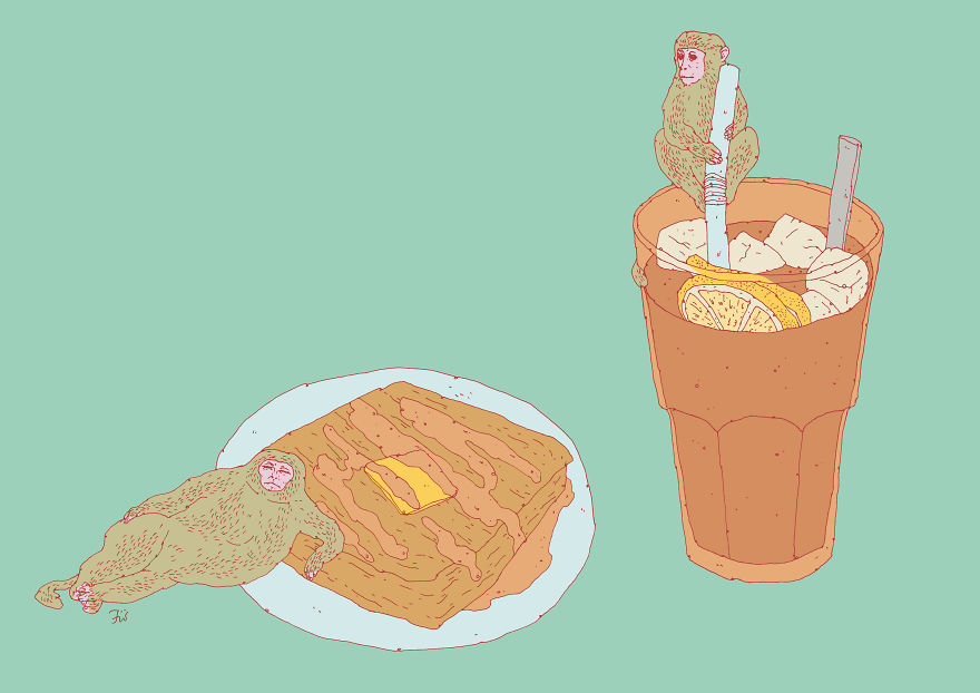 I Create Surreal Drawings That Combine Two Of My Favourite Things - Sweets And Animals