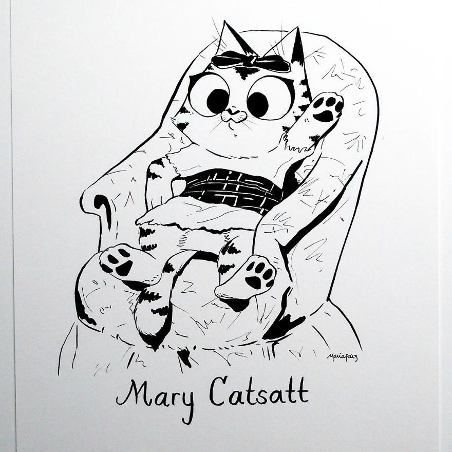 Mary Catsatt's Kitten In A Blue Armchair