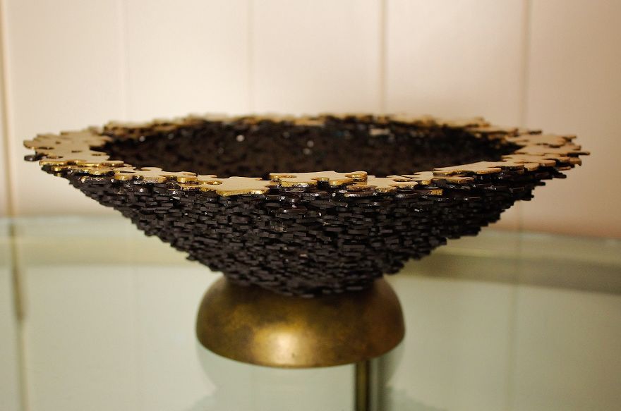 A Bowl Made From Puzzle Pieces Inspired By Charlie And The Chocolate Factory