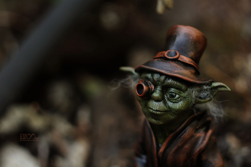 Steampunk Statuette Of Master Yoda