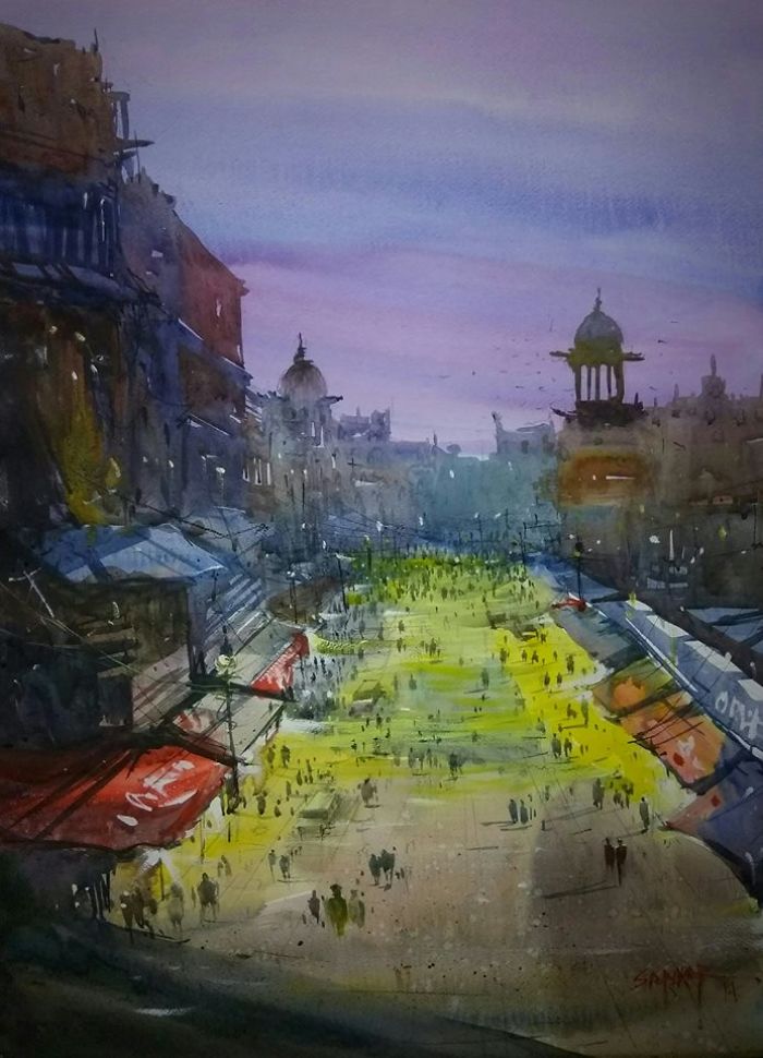 Amazing Cityscape By A Passionate Watercolorist Sankar Thakur