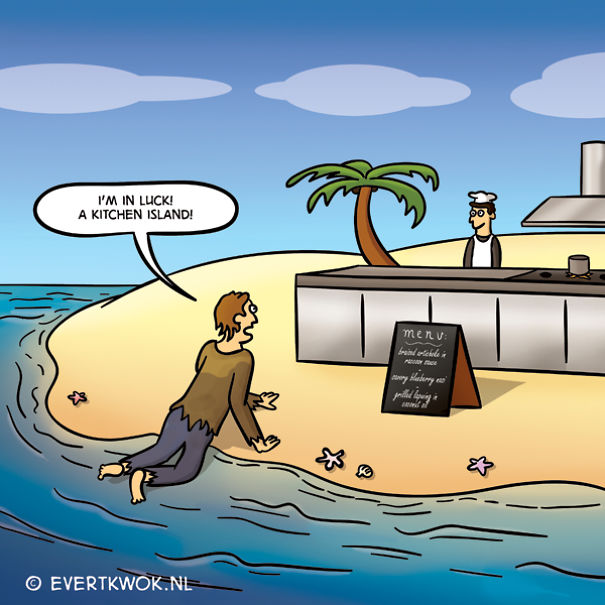4 Puns By Dutch Cartoonist Evert Kwok (In English)