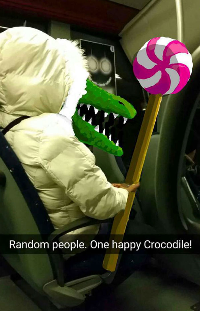 Un cocodrilo feliz