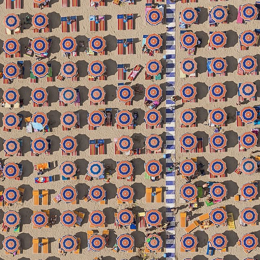 Photographer Does Aerial Photos To Show Very Tidy Beaches, Filled With Symmetry, Order And Colors