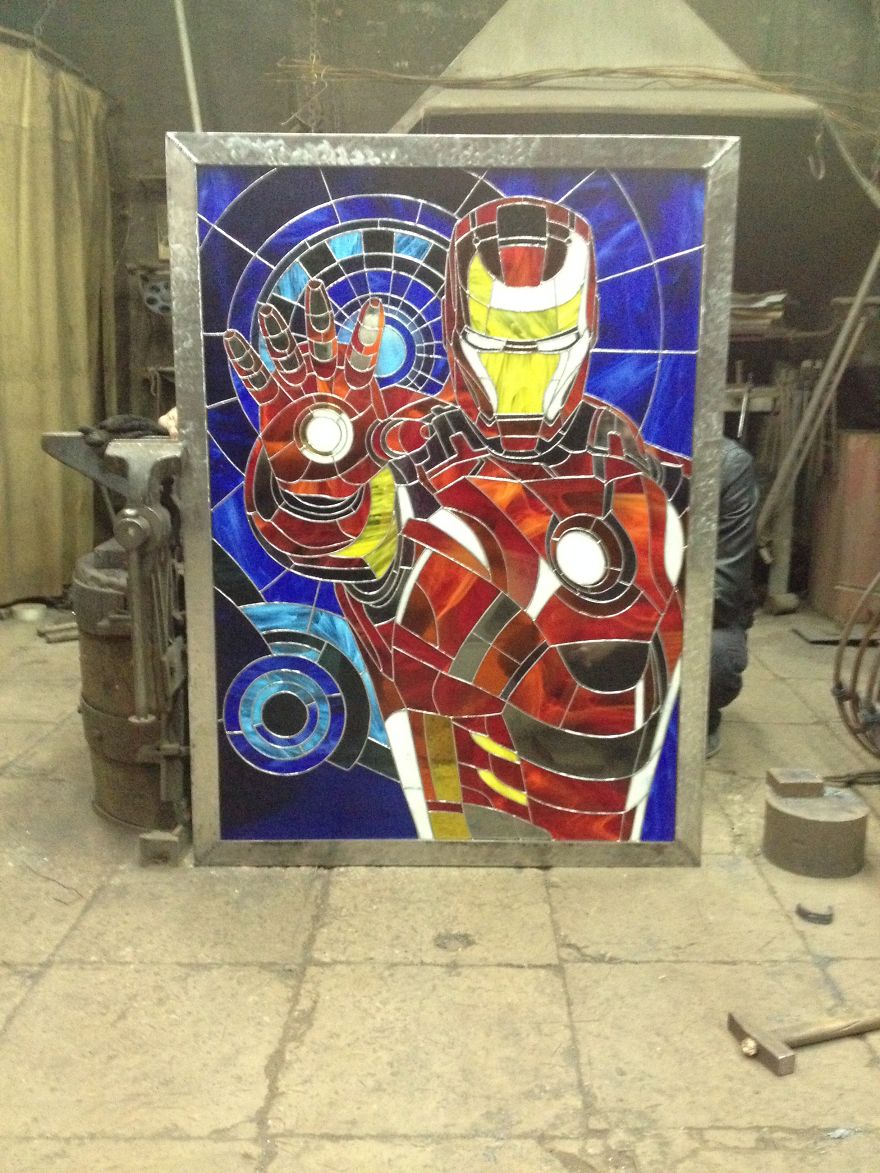 We Created Stained Glass Iron Man