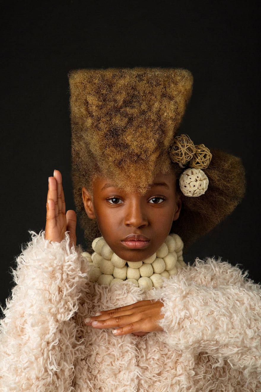 Baroque-Inspired Portraits Of Black Girls Highlight Their Amazing Natural Hair So Other Girls Would Stop Hiding It