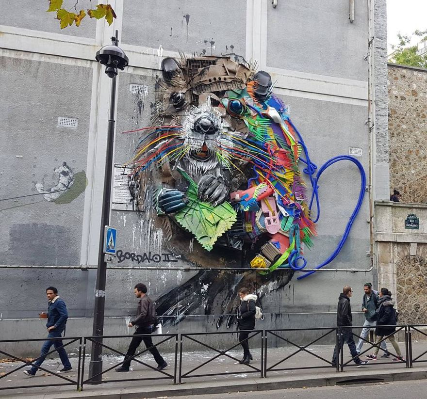 Bordalo I I Makes Art With Recycled Garbage In Paris And The Result Is Catching Everyone’s Attention