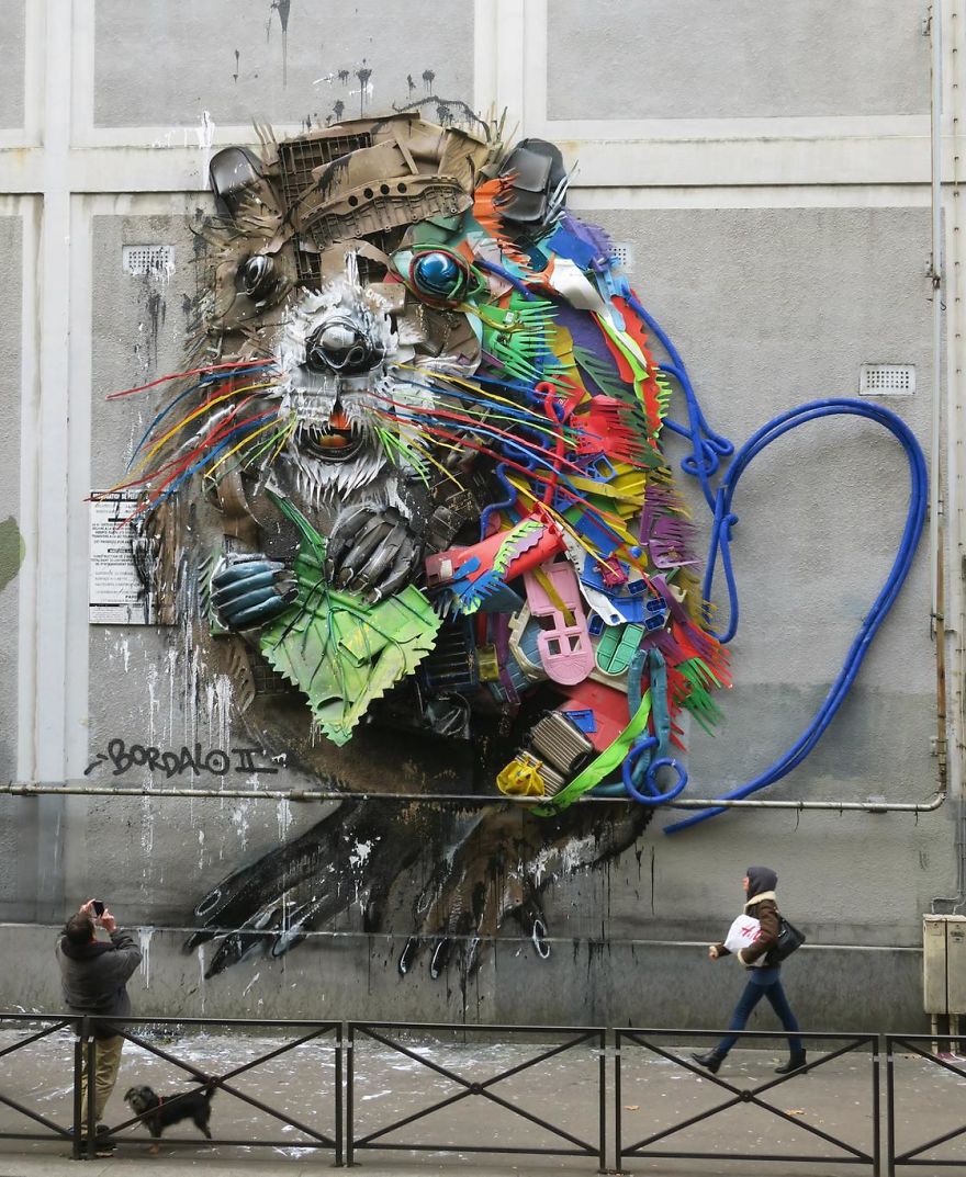 Bordalo I I Makes Art With Recycled Garbage In Paris And The Result Is Catching Everyone’s Attention