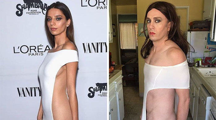 163 Times Celebrity Outfits Were Hilariously Recreated By Former ‘Buffy’ Star Using Only Stuff He Found At Home