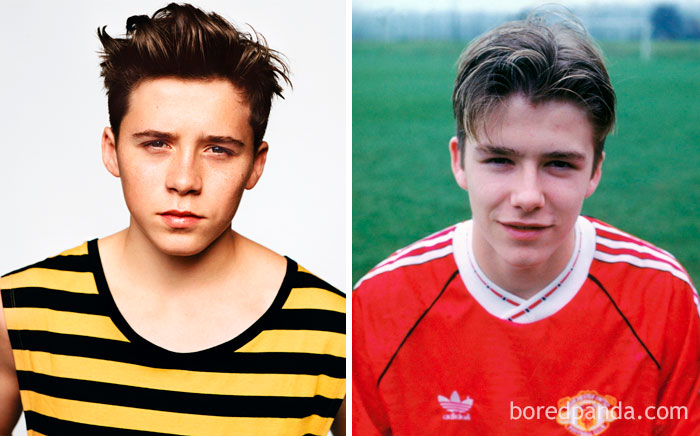 Brooklyn Beckham At Age 15 And David Beckham At Age 17