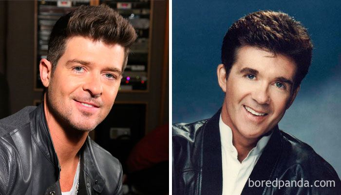 Robin Thicke And Alan Thicke In Their 30s