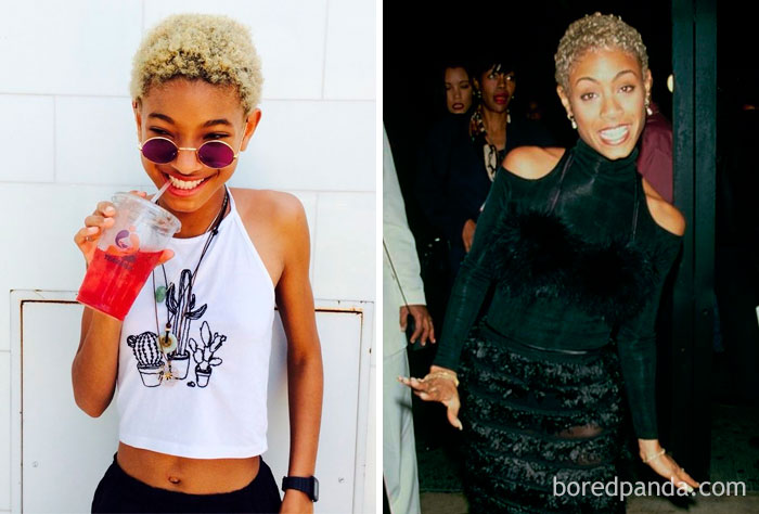 Willow Smith At Age 16 And Jada Pinkett Smith At Age 19