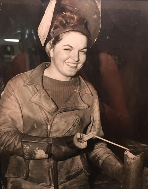 My Great Grandmother, Working As A Welder During WW2