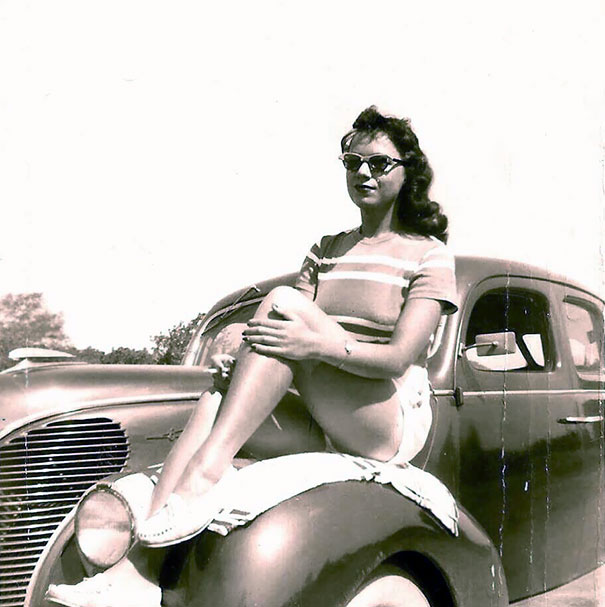 My Grandma Looking Stylish Atop Her Ride, 1950s