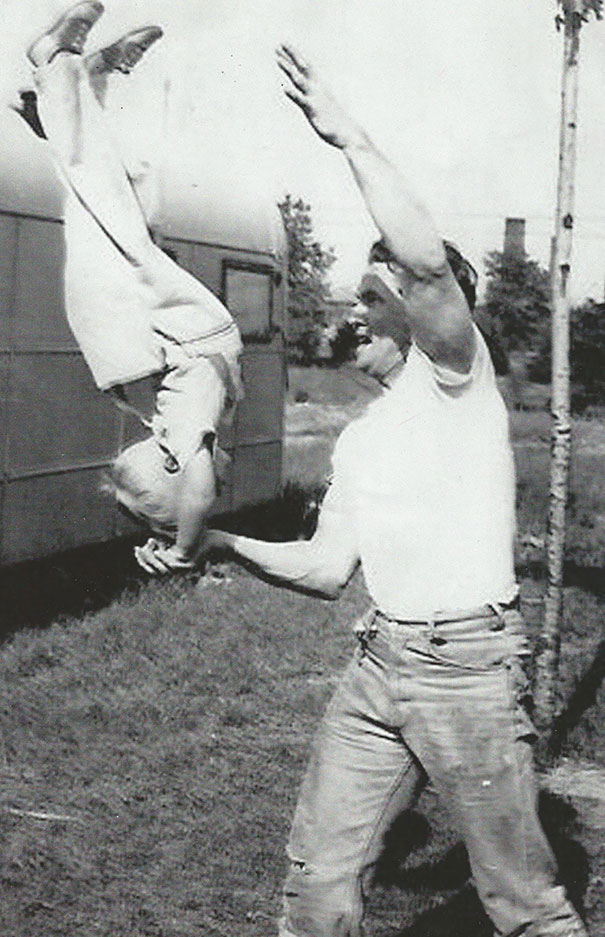 My Dad Doing A Handstand On My Granddad's Arm