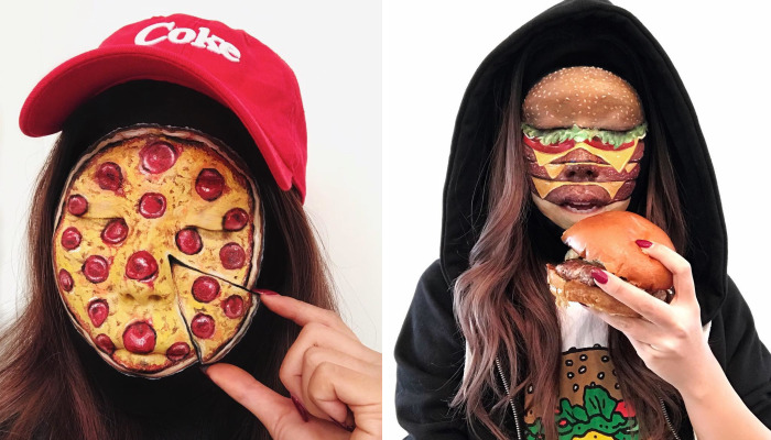 Woman Gives Up Teaching To Create Optical Illusions With Makeup And Her Food Series Is Making Us Hungry