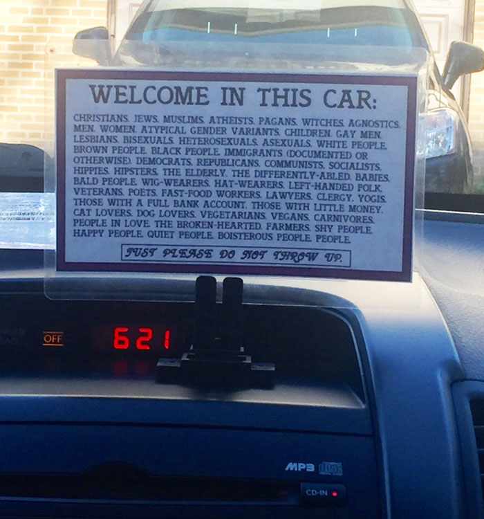 Great Sign In An Uber Today
