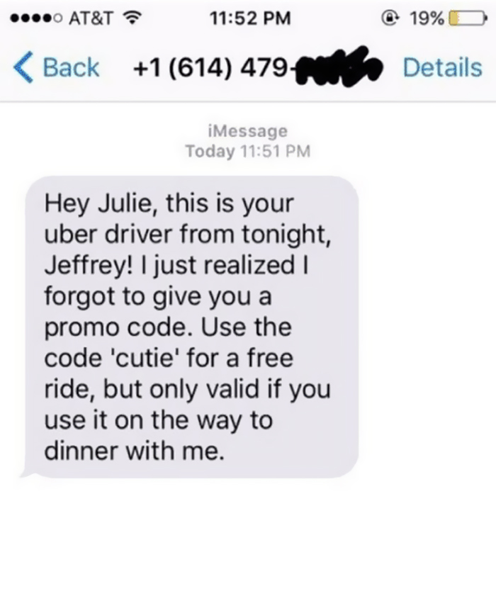 My Uber Driver From Earlier Just Texted Me