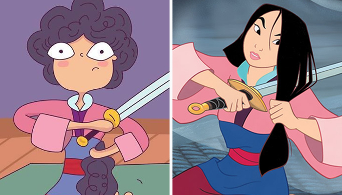 Illustrator Shows What Would Happen If Disney Princesses Had Curly Hair, And The Consequences Are Hilarious