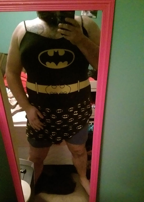 Here Is My Boyfriend Who Decided To Try On My Nightgown The Other Night