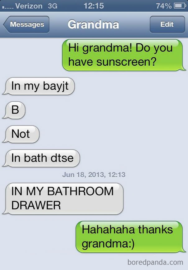 The Conversation I Had With My Grandma Today. She Loves Texting
