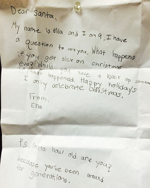 Coworker's Daughter's Letter To Santa. Clearly Not Afraid To Ask The Tough Questions