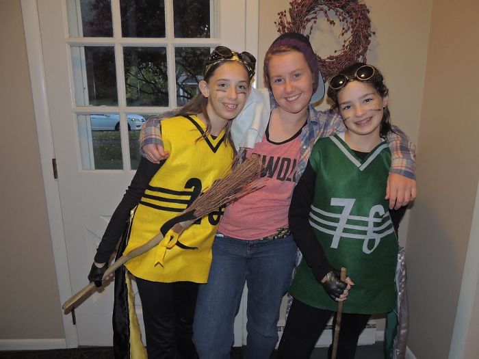 (Left And Right) My Friends Were Hufflepuff And Slytherin Quidditch Players, And I Was A College Bro (In The Middle)